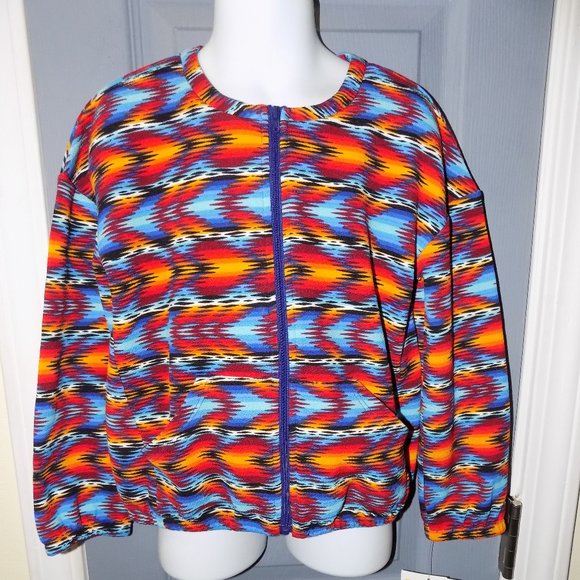 LuLaRoe Monroe Tribal Print Jacket Size 8 Girl's - Picture 1 of 3